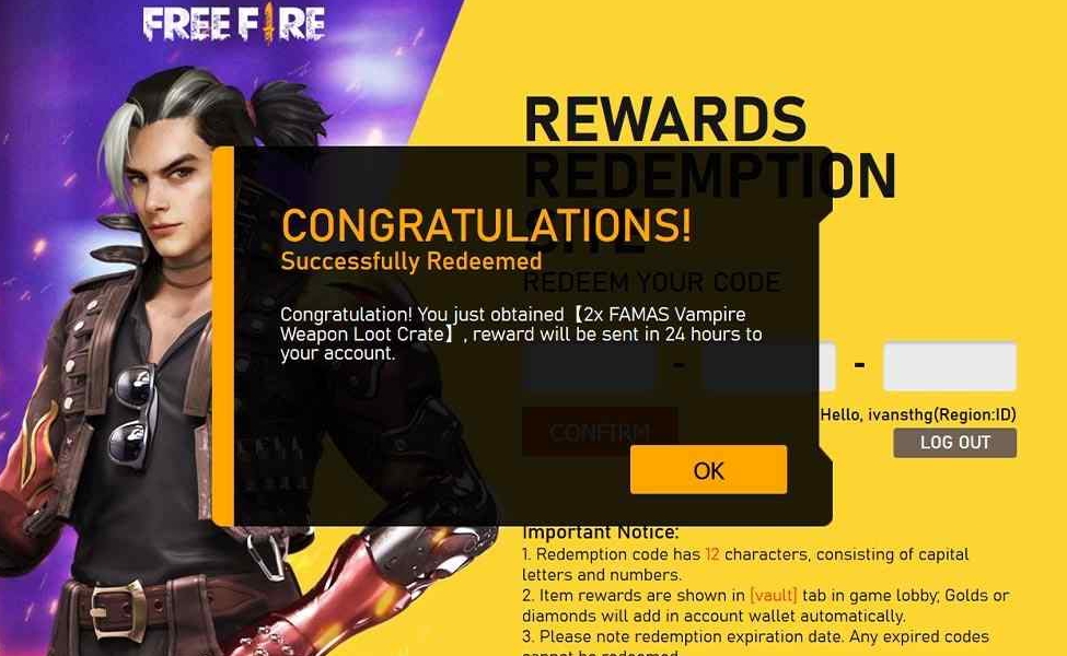 Use Free Fire Redeem Codes