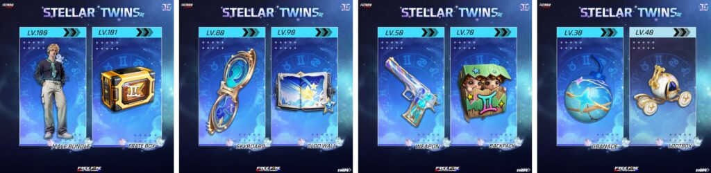 all rewards in free fire june 2026 booyah pass stellar twins