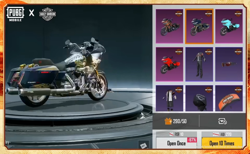 pubg mobile x harley davidson event price