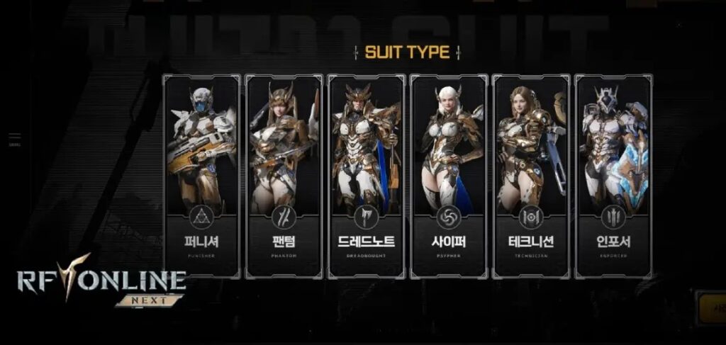 7 biosuits classes in rf online next