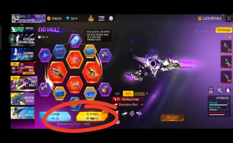spin cost ff evo vault july 2026