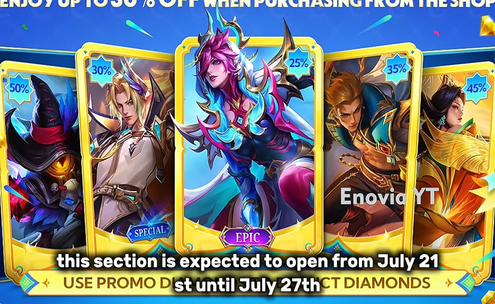 best skins for yellow diamond mobile legends july 2026