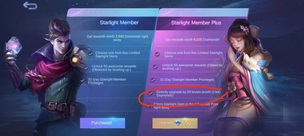 mlbb starlight plus membership and cost