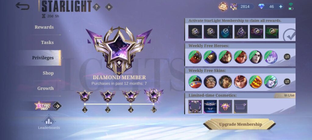 rewards and perks of mlbb starlight membership