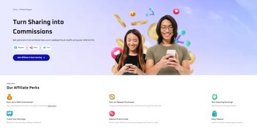 joytify affiliate program page