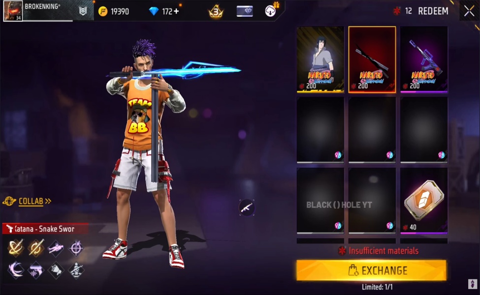 snake sword for sasuke in ff x naruto
