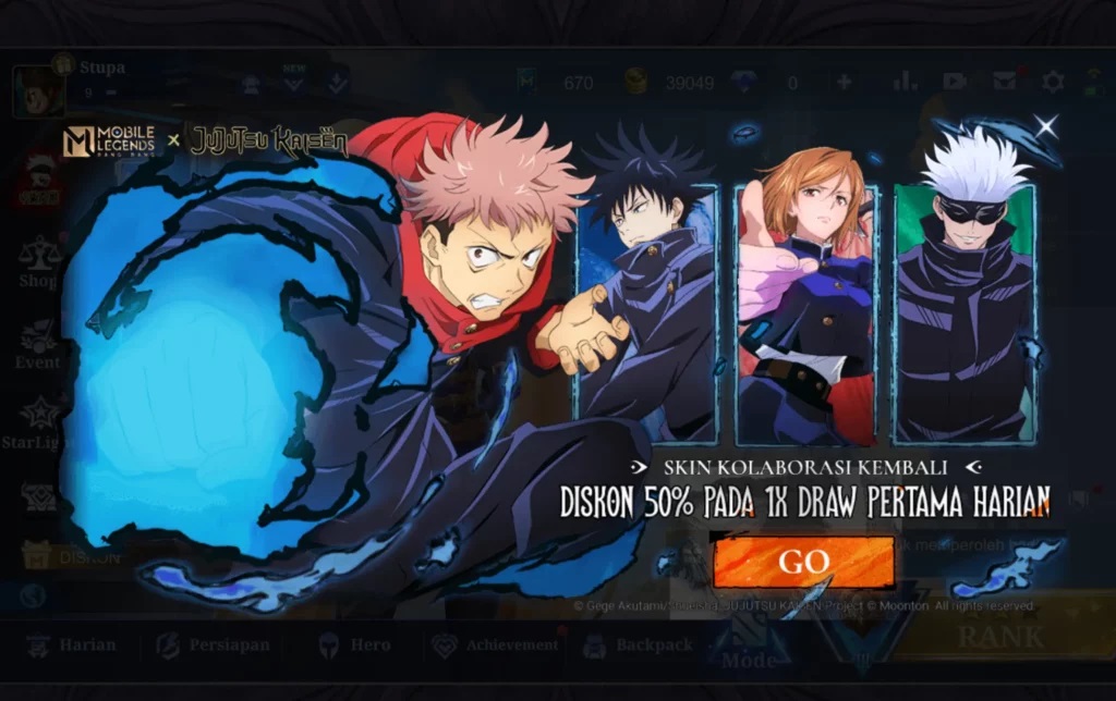 mlbb jujutsu kaisen premium supply