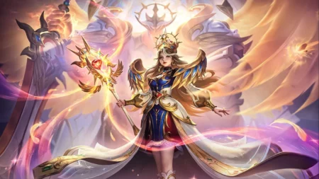 Best Vexana Build: Strongest MLBB Mage From Top to Bottom Vexana, mystical mage with golden staff and ethereal wings in MLBB