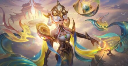 Valentina character from Mobile Legends MSC Pass MLBB 2024 with golden armor