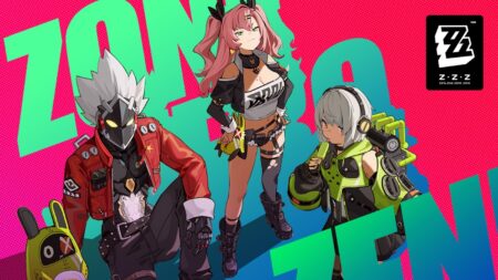 Zenless Zone Zero (ZZZ) Release Date and How to Download Three anime characters from Zenless Zone Zero in stylized poses with vibrant