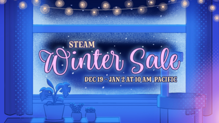 Steam Winter Sale 2024 promotional banner with dates and time details displayed