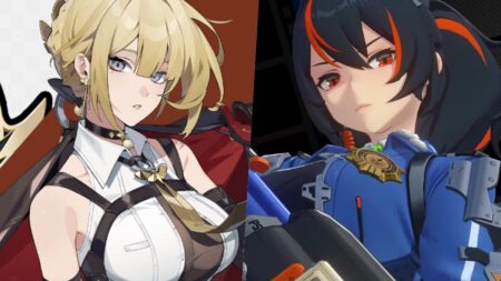 Evelyn and Zhu Yuan ZZZ Banner Release Date & Details Two anime characters from Zenless Zone Zero: blonde Evelyn in white outfit on