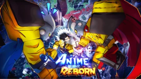 Anime Reborn game logo featuring colorful characters and glowing effects with