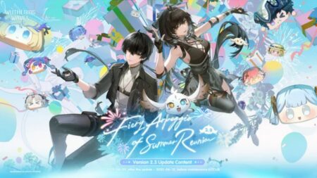 Wuthering Waves Update 2.3 promotional banner with characters and summer