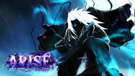 Arise Crossover promotional artwork featuring a dark character with white spiky