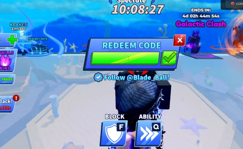how to redeem codes in blade ball roblox