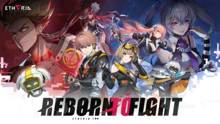 Etheria Restart game characters and logo promotional artwork