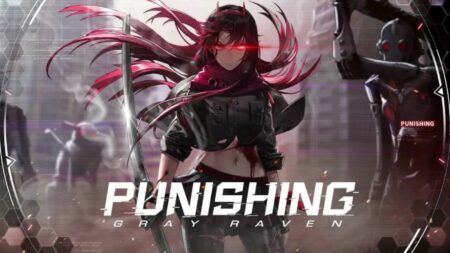 Punishing Gray Raven character with red hair holding sword for tier list guide