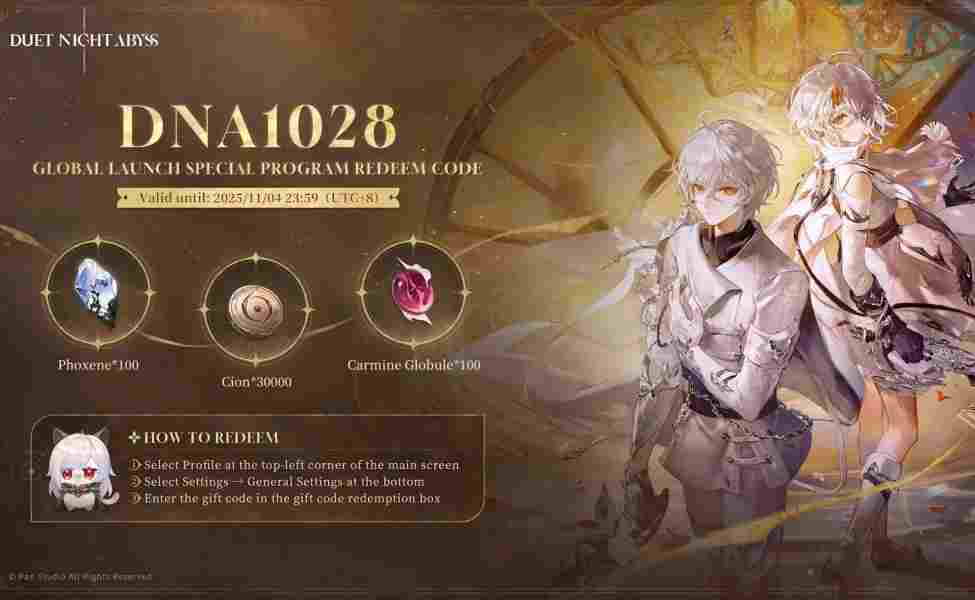 Duet Night Abyss Codes for October 2025