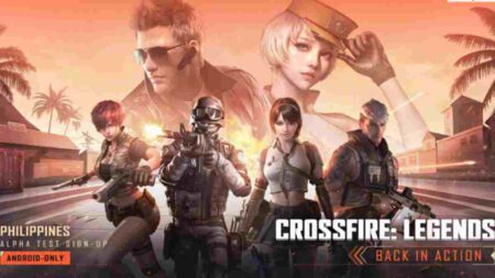 Crossfire: Legends FPS game characters in action pose with tropical setting