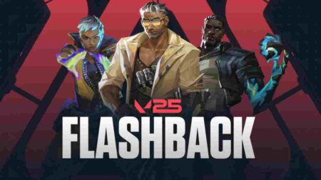 Four VALORANT agents posed against red background with Flashback 2025 logo