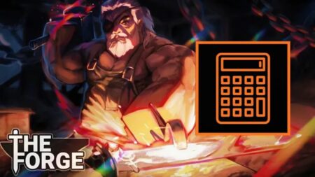 The Forge Calculator Guide: Mastering Crafting Mechanics in Roblox The Forge Blacksmith character forging with calculator icon for Roblox crafting guide