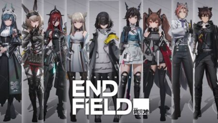 Arknights Endfield character roster with weapons and equipment displayed