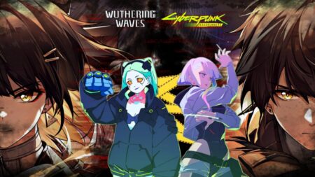 Wuthering Waves x Cyberpunk Edgerunners collaboration artwork featuring anime