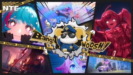 Neverness to Everness game poster featuring colorful anime characters and neon