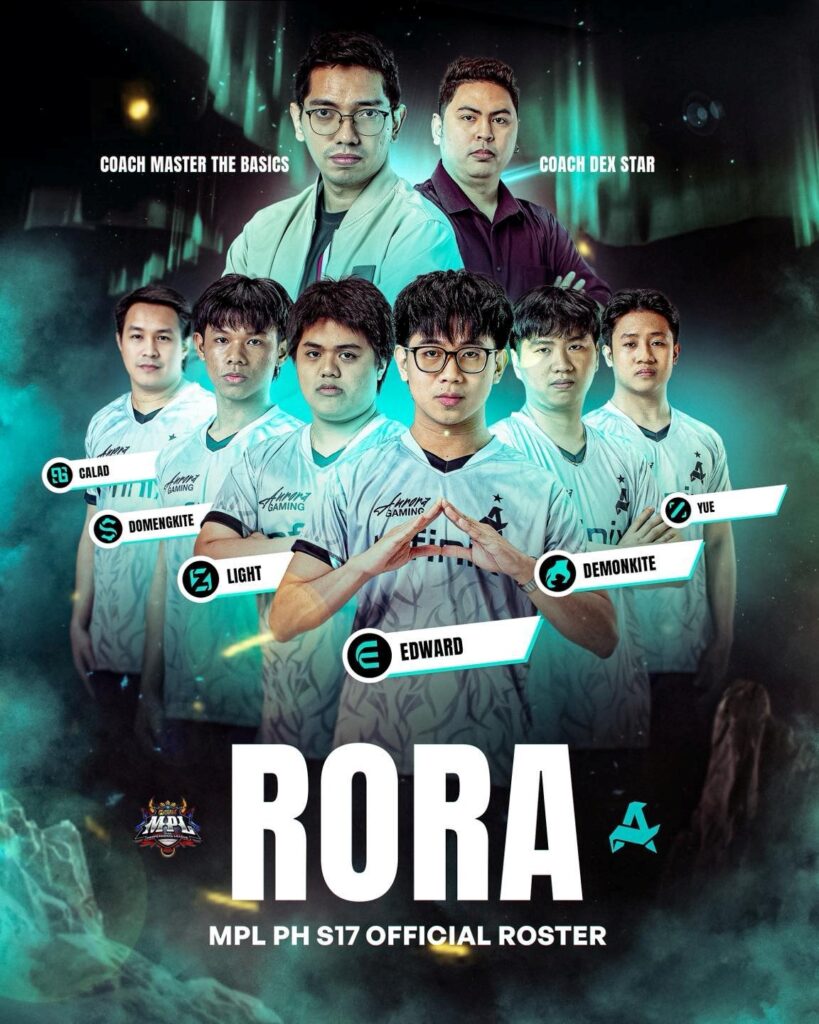 RORA esports team roster for MPL PH S17 with coaches and players
