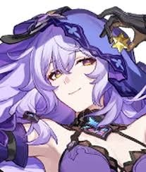 Anime character with purple hair and black outfit from Honkai Star Rail