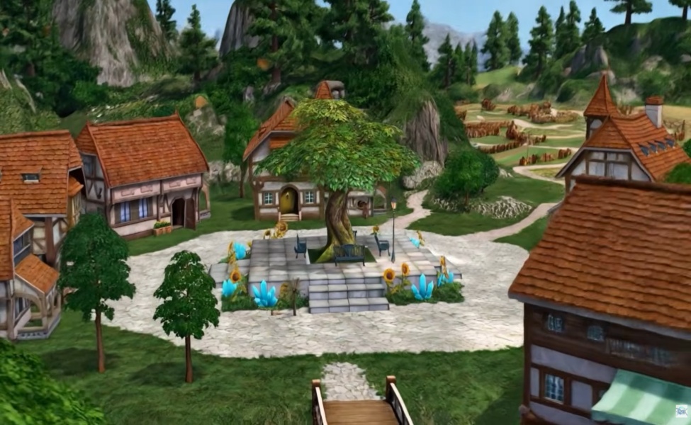 Ragnarok Zero village square with NPCs, buildings and central plaza landmark
