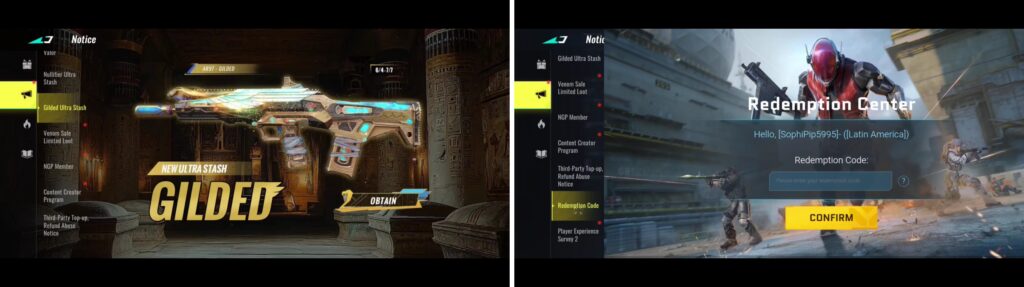 Blood Strike redemption code entry screen with confirm button
