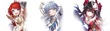 Three anime characters from Honkai Star Rail Phase 1 rerun banner 3.4