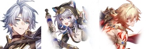 Three Honkai Star Rail characters from rerun banners displayed side by side