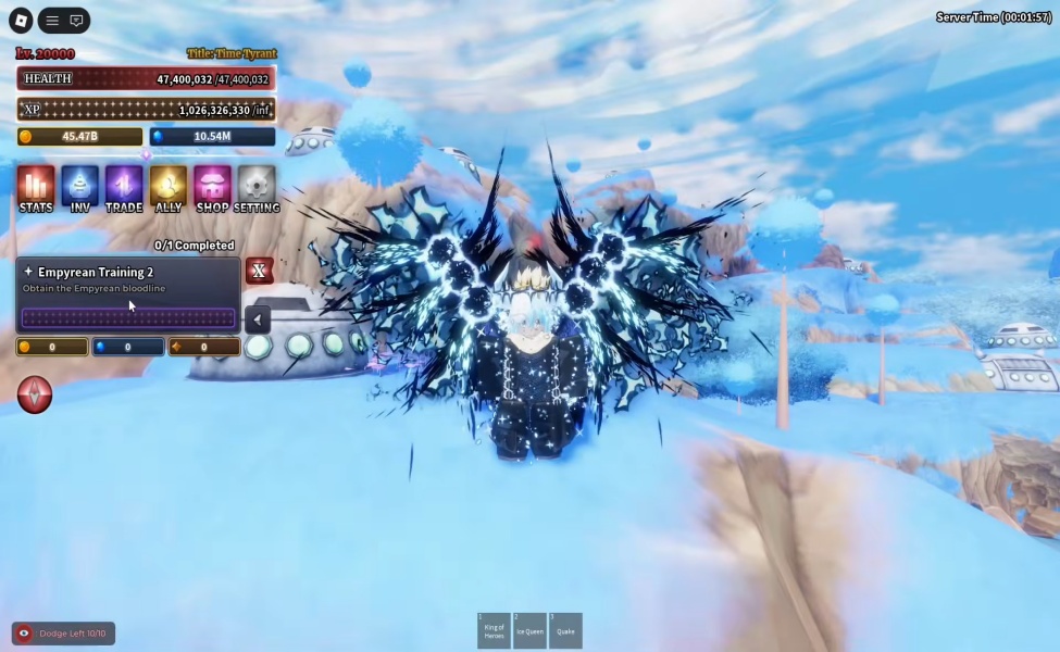 Player fighting Ether Time Tyrant boss in Spirit Warrior game interface
