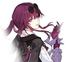 Kafka character from Honkai Star Rail with purple hair and black outfit