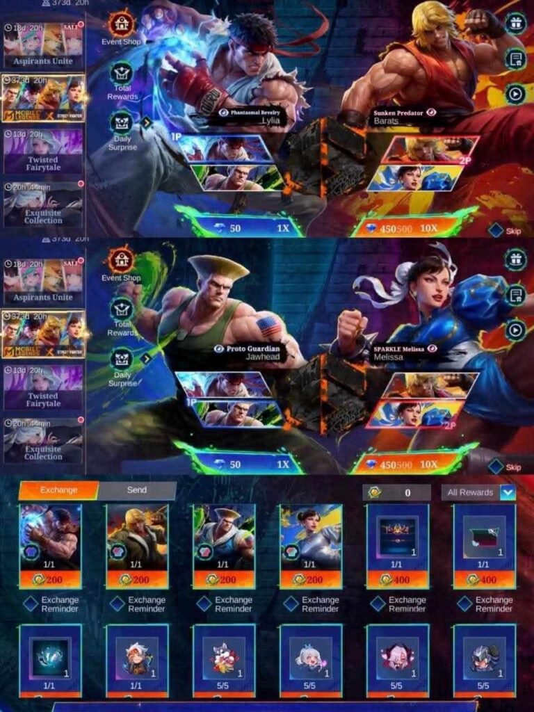 mlbb x street fighter skins cost