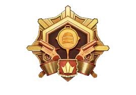 Gold star-shaped PUBG Mobile rank badge with Ace tier emblem