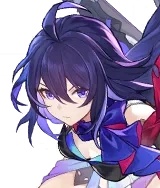 Anime character with purple hair and blue outfit from Honkai Star Rail
