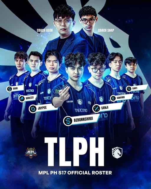 TLPH esports team roster for MPL Philippines Season 17 with coaches and players