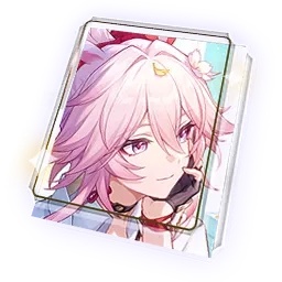 Anime character with pink hair in acrylic display card for Honkai Star Rail