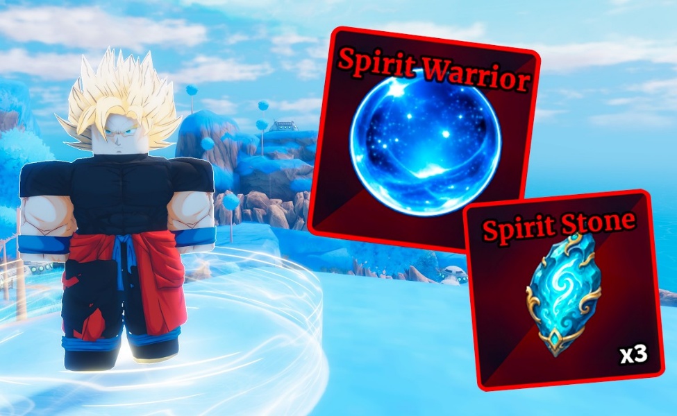 Spirit Warrior character with Spirit Stone and blue orb power