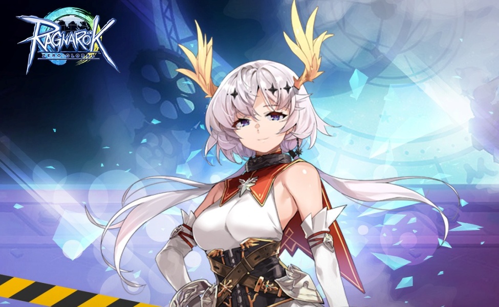 Ragnarok Zero character with white hair and gold ornaments in fantasy armor