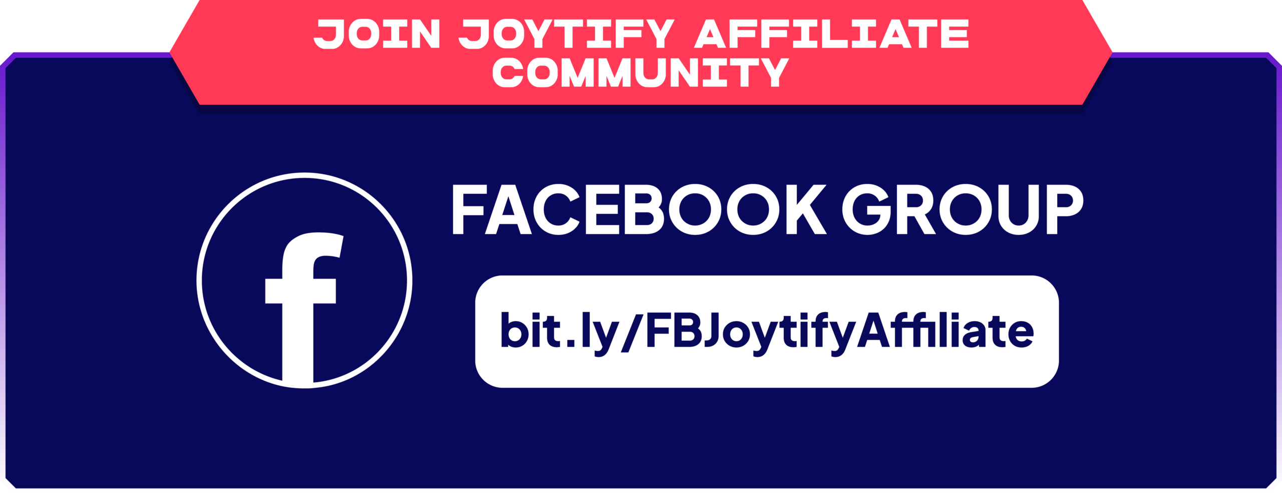 Joytify affiliate community Facebook group link and invitation banner