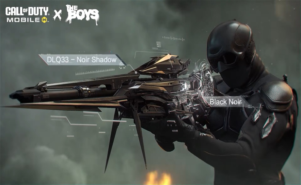 Black Noir operator skin from CODM x The Boys collaboration wielding DLQ33