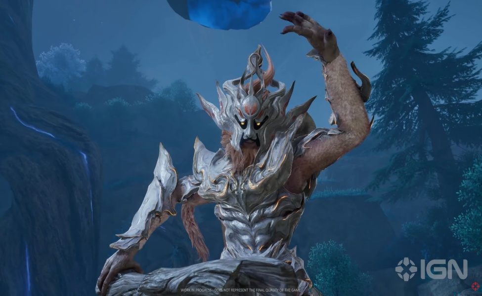 Mythical frost creature boss character in Honor of Kings World fantasy landscape