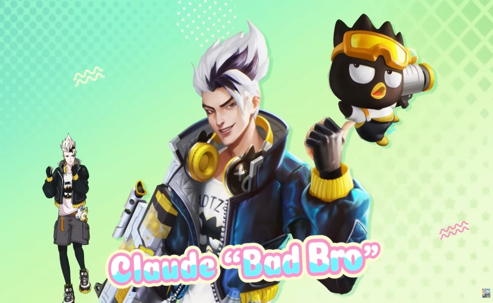 Claude Bad Bro skin with Badtz-Maru character in MLBB Sanrio collaboration