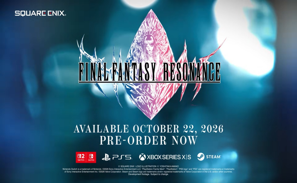 Final Fantasy Resonance game poster showing release date and platform