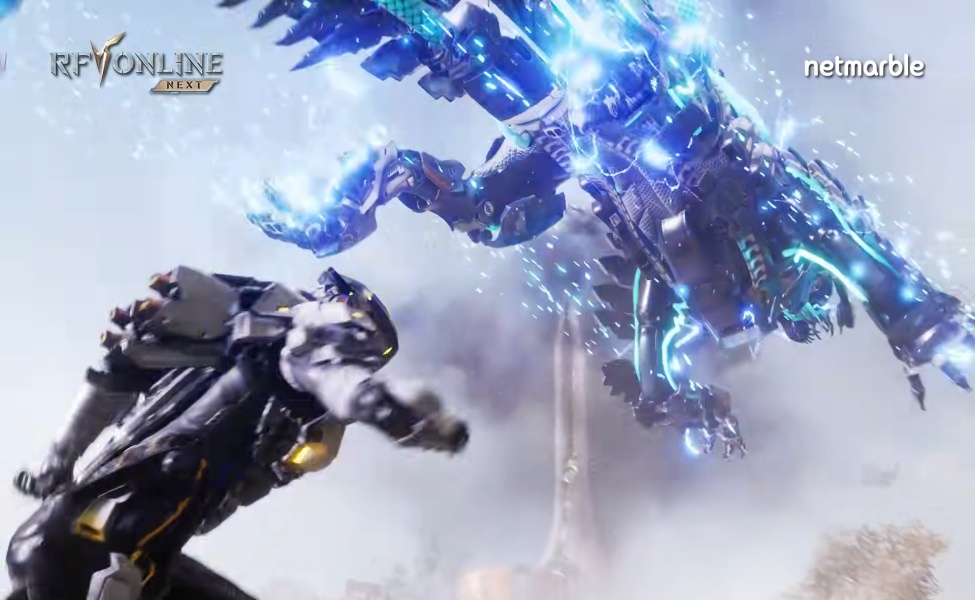 RF Online Next Biosuits in combat, Phantom and Demolisher class characters